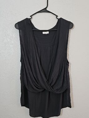 Urban Outfitters/Silence + Noise Black Sleeveless Wrap Blouse Tunic Women Medium